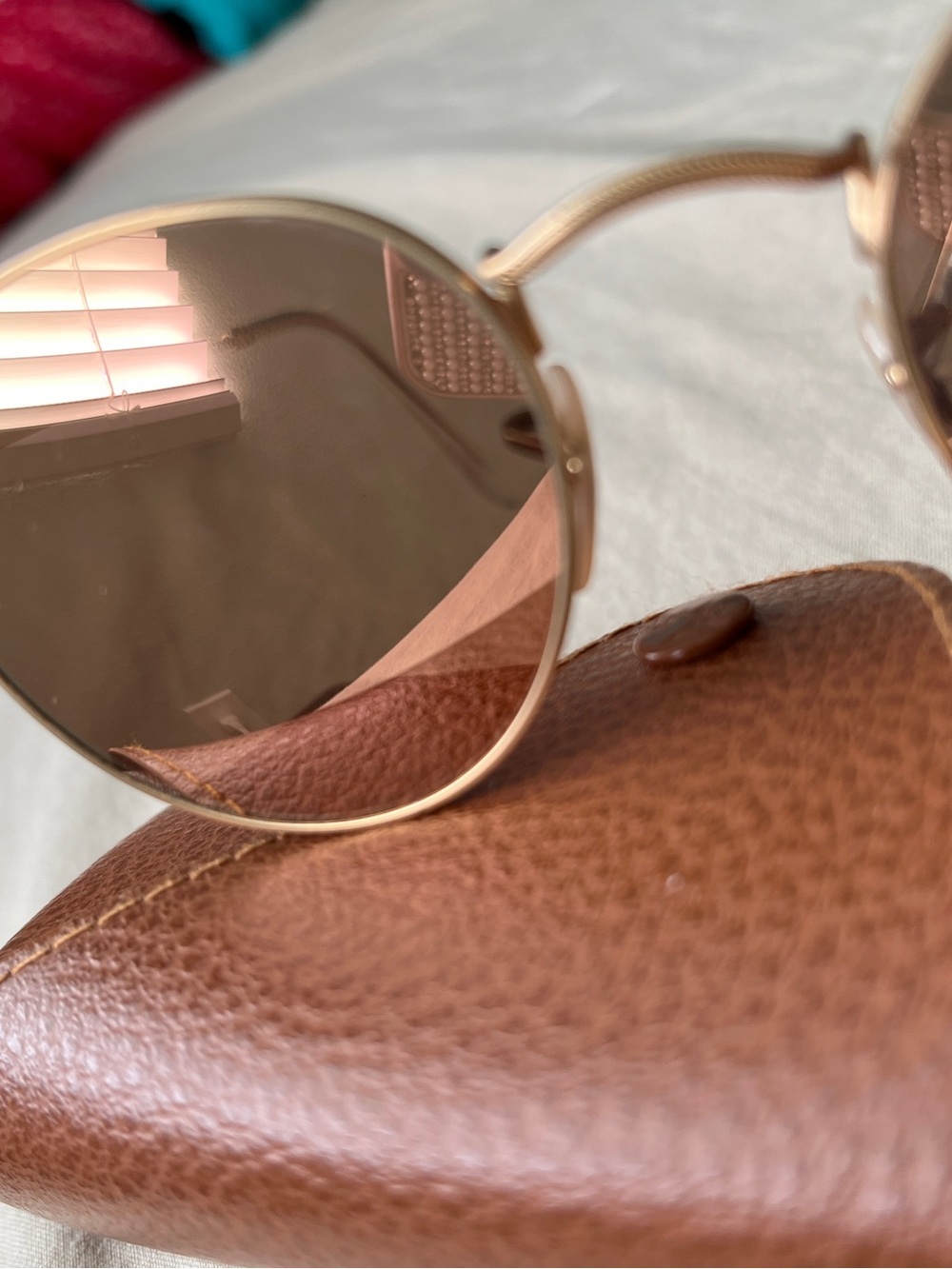Ray-Ban Gold Frame Brown Lens Oval Sunglasses - Picture 11 of 12